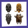 Elder Scrolls V Skyrim -Set 4 Masques de Prêtre Dragon Edition Limitée